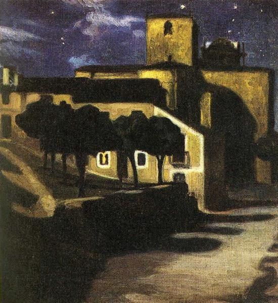Diego Rivera Night Scene in Avila